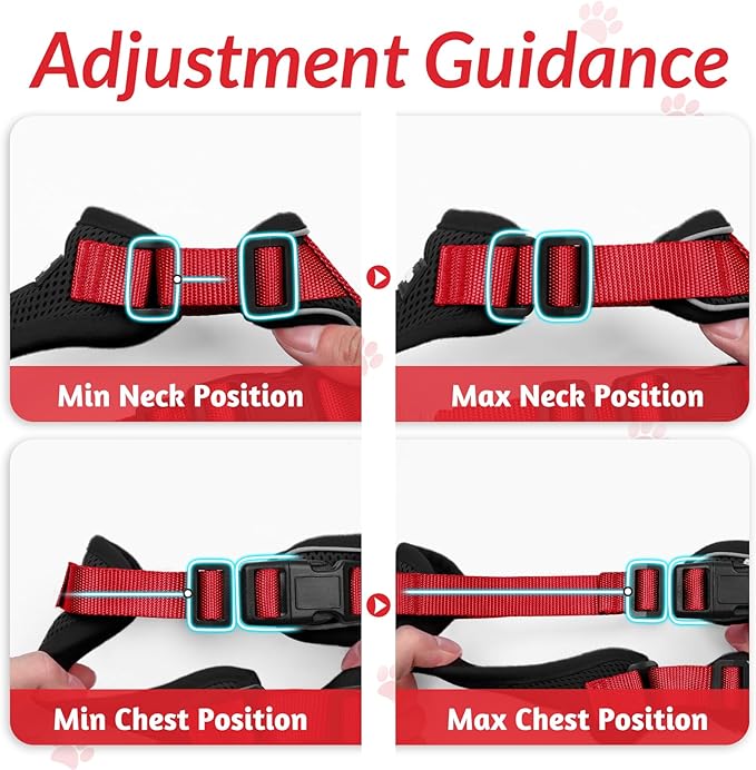 rabbitgoo Cat Harness and Leash for Walking, Escape Proof Soft Adjustable Vest Harnesses for Cats, Easy Control Breathable Reflective Strips Jacket, Black & Red, S