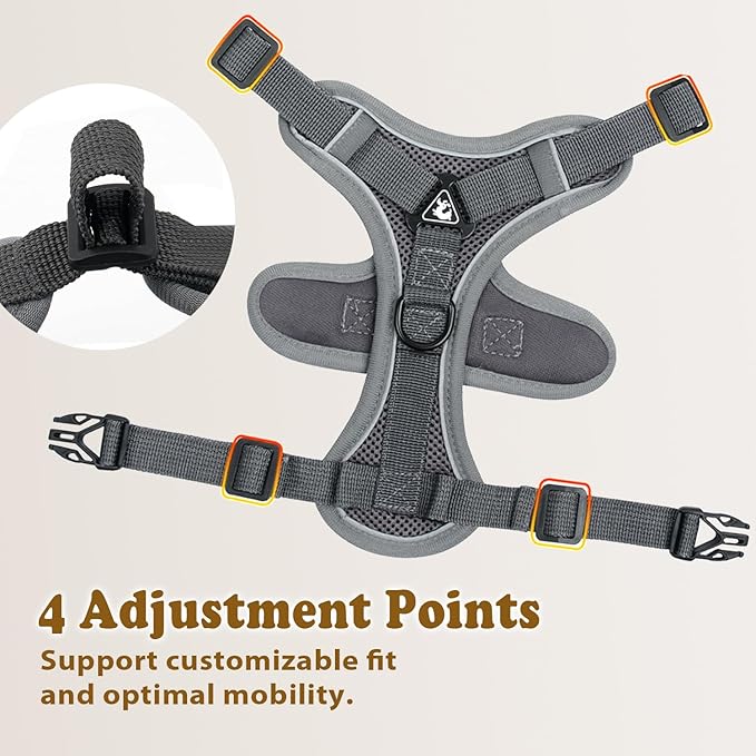 Cat Harness and Leash for Walking, Escape Proof Soft Adjustable Vest Harnesses for Cats (Grey, X-Large)