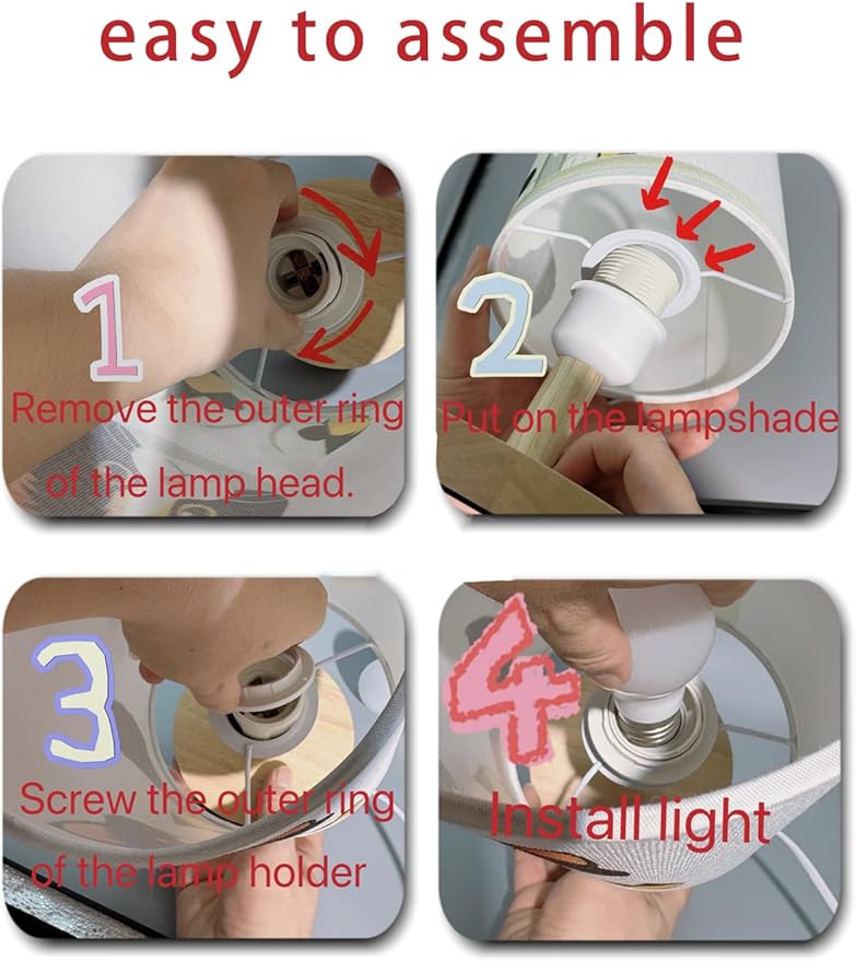 Butterfly Lamp, Butterfly Lamps for Girls Bedroom,3 Color Night Light Wood Nightstand Desk Base Flaxen Fabric Shade for Bedroom Living Room, Butterflys Lovers Gifts, LED Bulb Included(purple lamp)