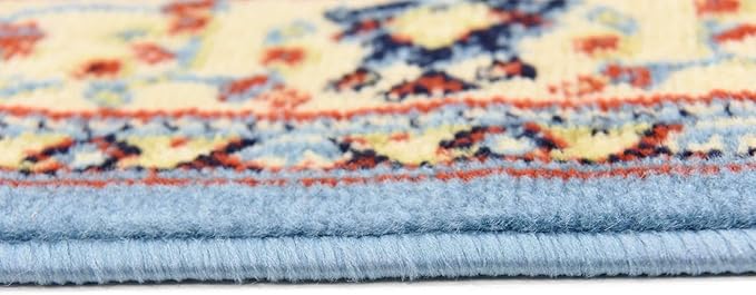 Unique Loom Reza Collection Traditional Persian Style Area Rug, 4 x 6 ft, Light Blue/Ivory