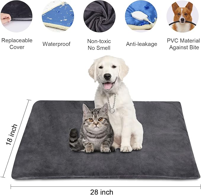 ENJOY PET Dog Heating Pad with 13 Level Timer and 9 Level Temperature, Indoor Heated Mat for Cats and Dogs with Chew Resistant Cord, Auto Power Off