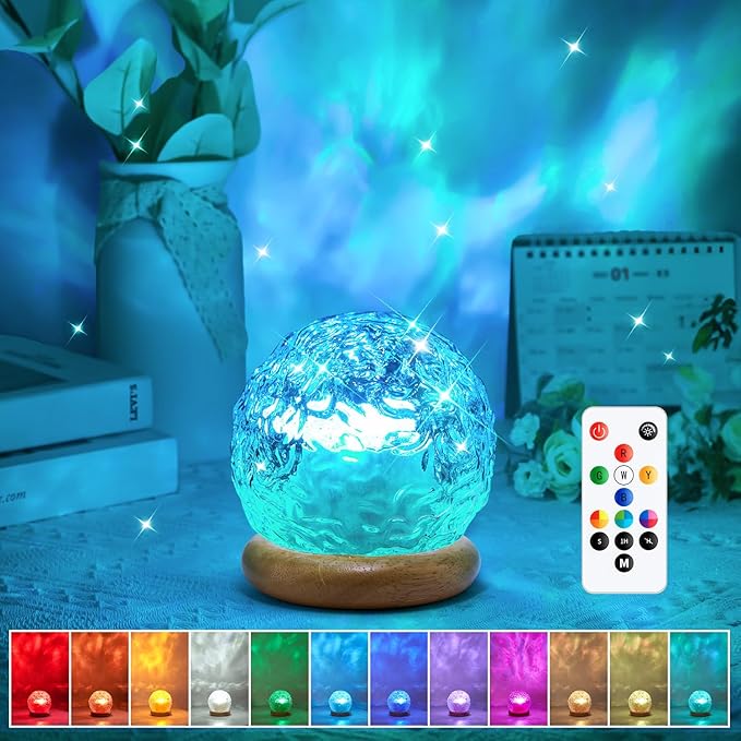 Christmas Gifts for Teens Girls Ocean Lamps for Bedroom,18-Color Teen Girl Gifts Trendy Stuff Mood Lighting,Dimmable Night Light Projector Lights for Bedroom,Remote Aesthetic Room Decor for Teen Girls