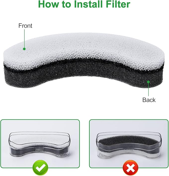 4 Pcs Pet Water Fountain Filters for WF050 & WF100 Cat Fountain, Cat Fountain Filter Replacement, Triple Filtration Cat Water Filter, Cat Filters for Water Fountain