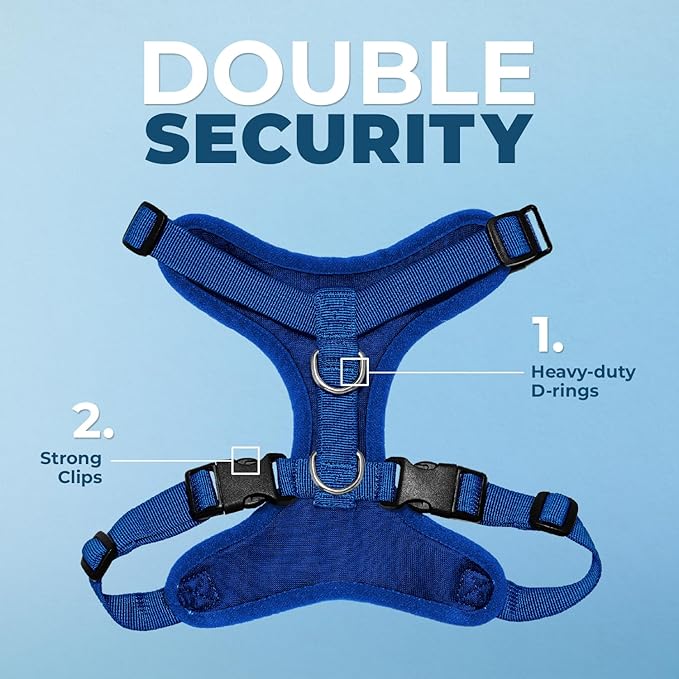 Voyager Step-in Pet Harness - All Weather Mesh, Adjustable Step in Harness for Cats and Dogs by Best Pet Supplies - Royal Blue, XL