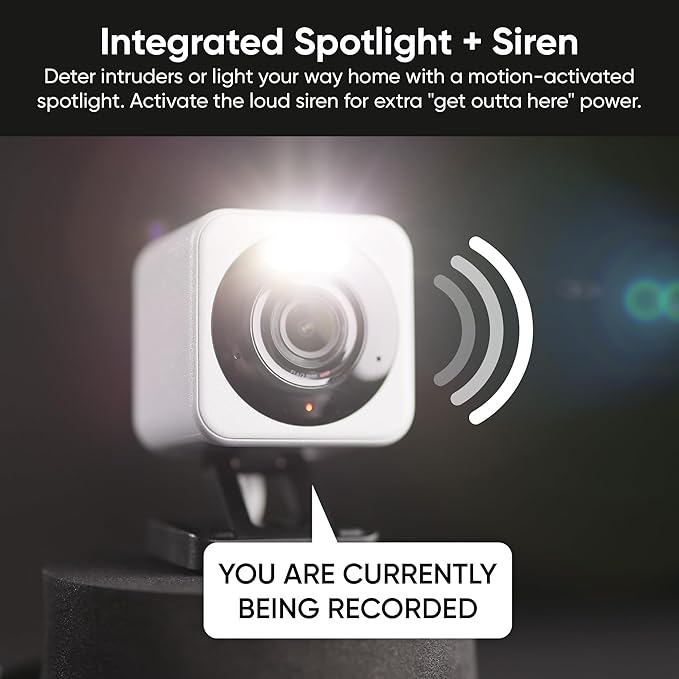 WYZE Cam v4 (Latest Model), 2.5K AI Security Camera, Indoor/Outdoor Cameras for Home Security, Baby Monitor & Pet Camera, Vibrant Color Night Vision, No Subscription Required, Free Expert Help