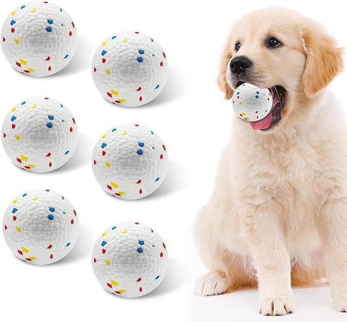 ETPU Dog Balls 6 Pack, 2.2 Inch Interactive Fetch Toys, Compatible with 2.2" Automatic Ball Launchers, Suitable for Small dog & Medium Puppies, Specially designed for dogs who enjoy gnawing and biting