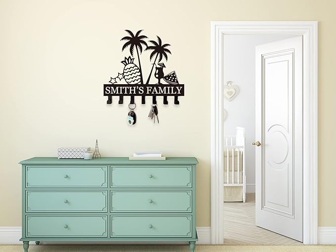 Custom Metal Key Holder for Wall,Name Key Holder,Wall Mounted Key Racks,Family Name Key Hooks, Towel Hooks Wall Mount