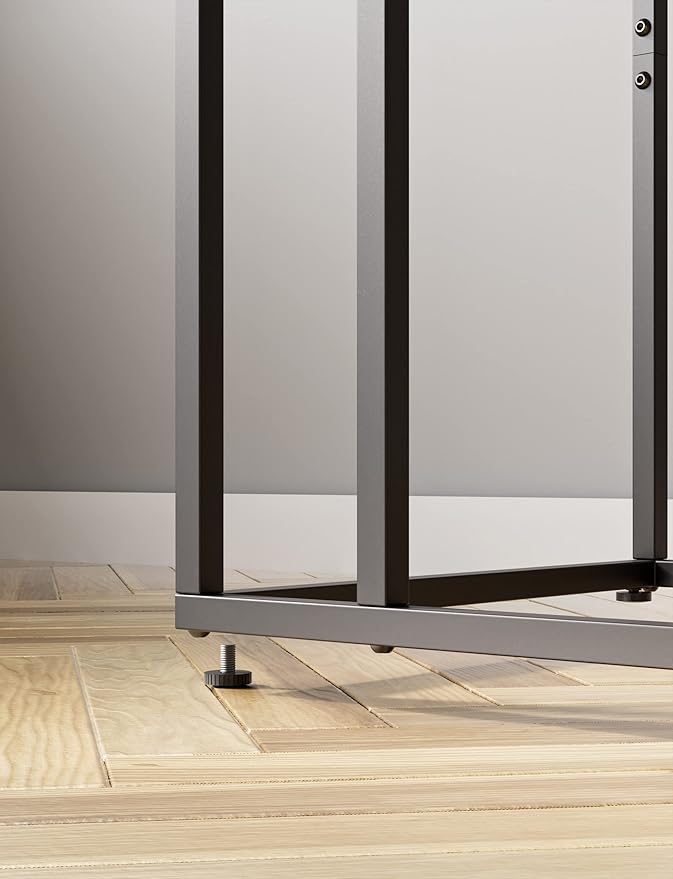 Innerjoin Wide C Side Table,C Couch Laptop Table with Metal Frames, Small Snack End Table for Sofa and Bed, Retro Laptop C Side Table, Living Room and Bedroom, Industrial Style, Rustic Brown