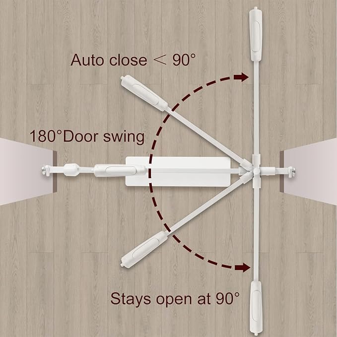 Baby Gate with Door 29.13-33.86 Pressure Mounted,Child Dog Pet Safety Gates with Walk Through Door for Doorways Stairs No Drilling in Door,White