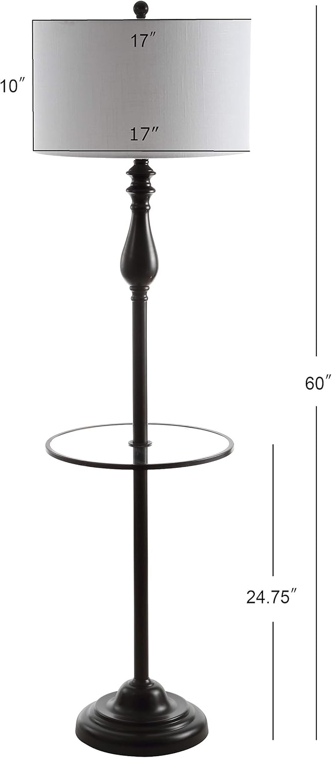 JONATHAN Y JYL3057A Laine 60" Metal/Glass LED Side Table and Floor Lamp Traditional,Transitional for Bedrooms, Living Room, Office, Reading, OilRubbedBronze