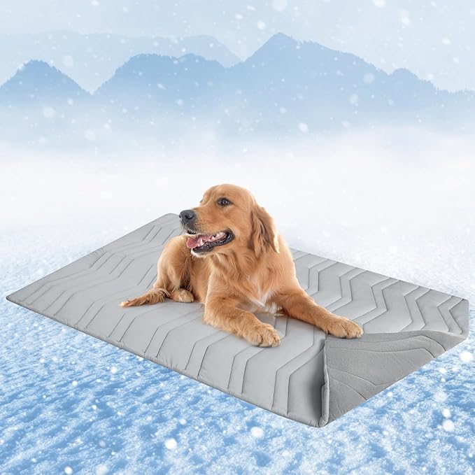 SCENEREAL Dog Cooling Mat Extra Large, 59"x40" Reversible Self-Cooling Pad (Cool & Warm), Thicken Pet Ice Cool Bed Mat use in Kennel Crate Sofa Floor Car Seat, Machine Washable, Non-Gel