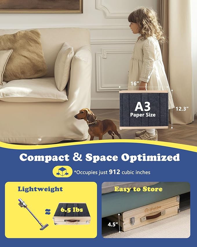 Small Dog Ramp for Bed Couch Car Folding Portable Pet Ramp for Cats Adjustable Height 21", Up to 35 lbs