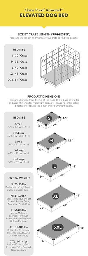 K9 Ballistics Chew Proof Elevated Cooling Dog Bed - Made for Aggressive Chewers, Virtually Indestructible, Ripstop Fabric with No Padding, Pre-Assembled - XXL, Sandstone