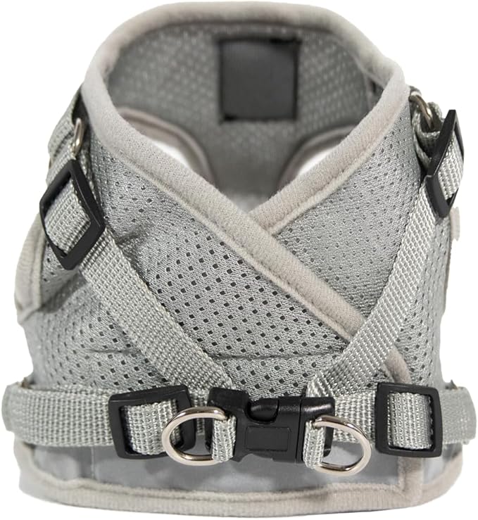 Travel Cat Harness and Leash Set - Adjustable Fit Mesh Cat Harness and Reflective Strap - Comfort Walking Vest for Kitten for Outdoor Walking, Hiking (Extra Small, Grey)