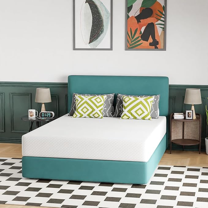 FDW | 10 Inch Queen Mattress | Medium Firm | Gel Memory Foam Mattress | White | Bed in a Box, CertiPUR-US Certified | Pressure Relief, Cooling Ventilated Foam | Washable Removable Cover