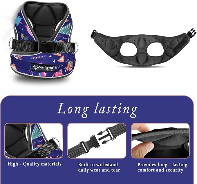 Comfort Fit Dog Harness for Small Medium Large Dogs No Pull Adjustable Pet Harness Easy Control Soft Padded Step in Dog Cat Harness for Walking Running Training All Weather Premium Dog Vest