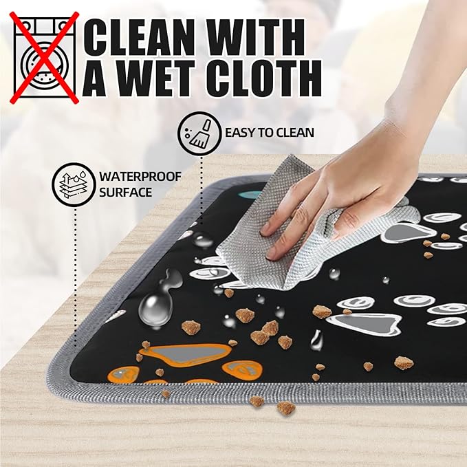 furrybaby Pet Heating Pad, Waterproof Dog Heating Pad Mat for Cat with Durable Anti-Bite Tube Indoor for Puppies Dogs Cats (1 Pack Black, 17 X 17in, Temp Adjustable)