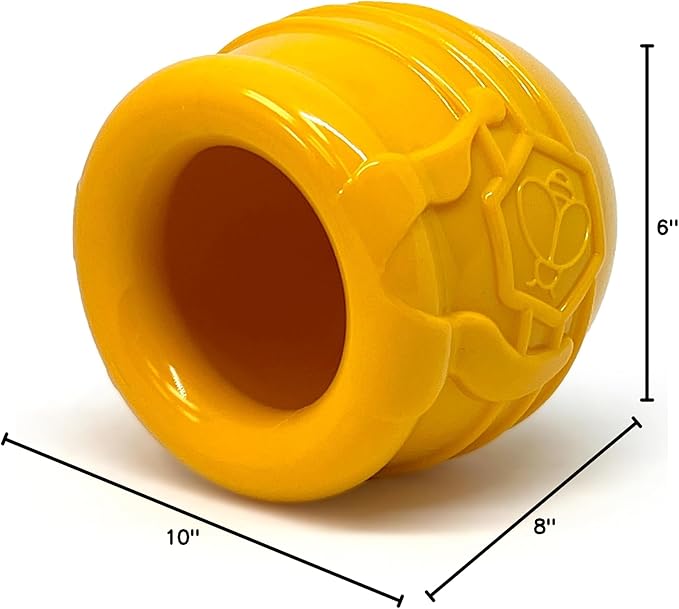 SodaPup Honey Pot – Durable Dog Treat Dispenser & Enrichment Toy Made in USA from Non-Toxic, Pet Safe, Food Safe Natural Rubber Material for Mental Stimulation, Problem Chewing, Calming Nerves, & More