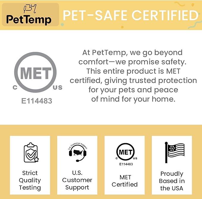 Upgraded Pet Heating Pad, 5 Adjustable Temperature & Timer, Electric Heated Dog Cat Bed for Winter, Auto Power-Off, Waterproof Chew-Resistant (L:26'' x 20'')