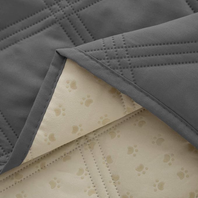 Ameritex Waterproof Dog Bed Cover Pet Blanket with Anti-Slip Back for Furniture Bed Couch Sofa (40x50 Inch (Pack of 1), Darkgrey)
