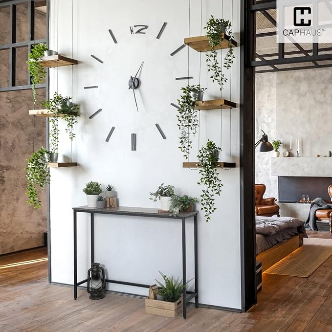 CAPHAUS 41β Classic Console Table for Entryway, Modern Sofa Tableau for Living Room, Industrial Console Mesa, Snack Entrance Accent Behind Couch Plant Table for Hallway, Rustic Oak