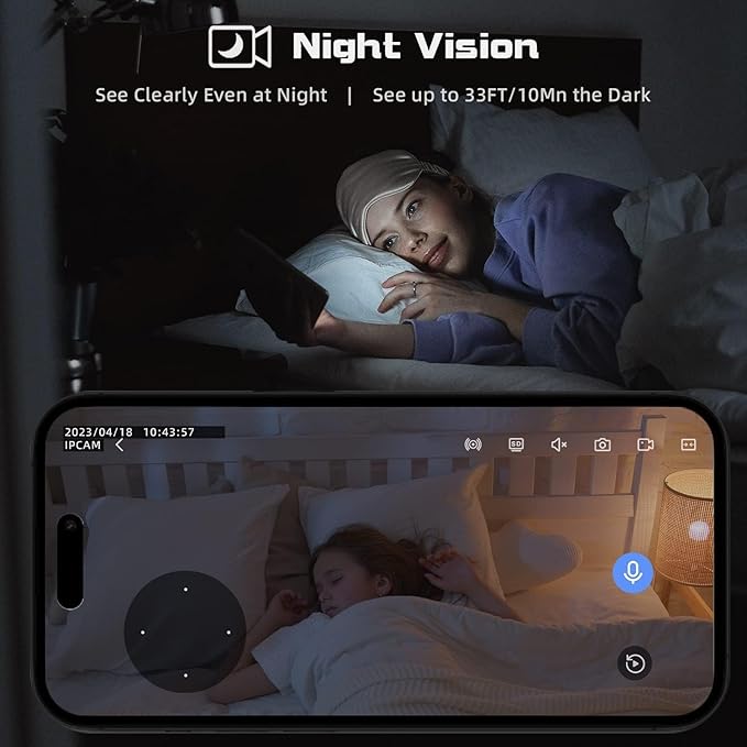 Pan/Tilt Indoor Security Camera, 5G&2.4G WiFi Indoor Cameras Wireless for Home Security, Baby/Pet/Dog/Cat Camera with Phone App, Motion Sensor & Night Vision, 2-Way Audio, TF/Cloud Storage