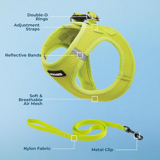 Voyager Step-in Pet Harness - All Weather Mesh, Adjustable Step in Harness for Cats and Dogs by Best Pet Supplies - 307S Lime Green, XS