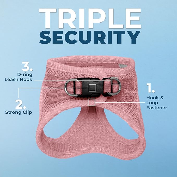 Voyager Step-in Pet Harness - All Weather Mesh, Adjustable Step in Harness for Cats and Dogs by Best Pet Supplies - 307S Pink, XXXS
