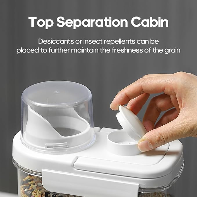 1.7 Qt/1.6 L Bird Seed Storage Container with Lids Airtight Measuring Cup, Bird Seed Dispenser Pet Food Container Are Used to Store Bird Food, Chicken Feed BPA Free (1.6L, Green)