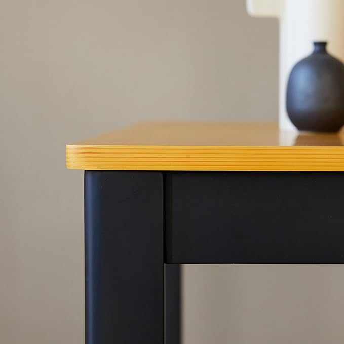 Livinia Cabin 33.5" Wooden Dining Table/Small Rectangular Modern Farmhouse Solid Wood Kitchen Table Desk (Black Oak)