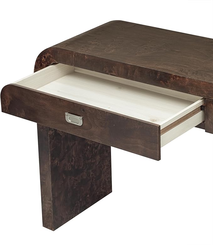 Merax Entryway Console Table, with 2 Storage Drawers, Retro Style/Wood Frame/Behind Couch & Sofa, Dark Brown