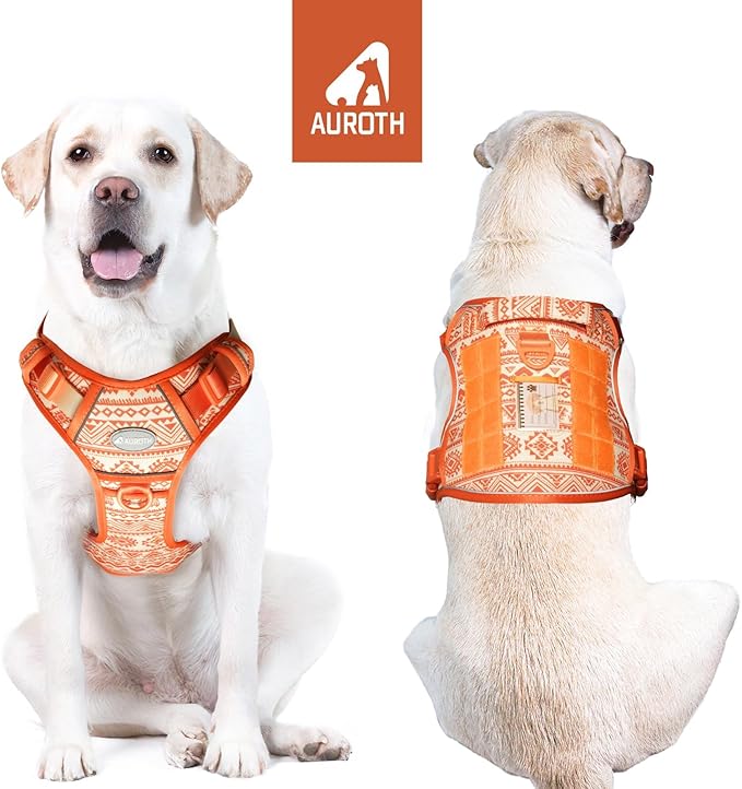 AUROTH Tactical Dog Harness for Large Dogs No Pull Adjustable Pet Harness Reflective K29 Working Training Easy Control Pet Vest Military Service Dog Harnesses