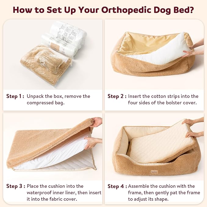 Cooling Orthopedic Large Dog Bed – Memory Foam Comfort for Big Dogs. Large Pet Couch w/Pillow, Non-Slip Bottom & Durable Zipper. Chew Proof Dog Crate Pad w/Indestructible, Waterproof & Washable Cover