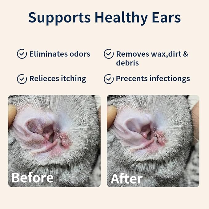 MIOSSZI Dog Ear Cleaner - Finger Wipes for Dogs & Cats Ear Wipes for Itch Relief Remove Wax & Odor, Dog Teeth Cleaning Wipes-Dog Ear Finger Wipes 50ct