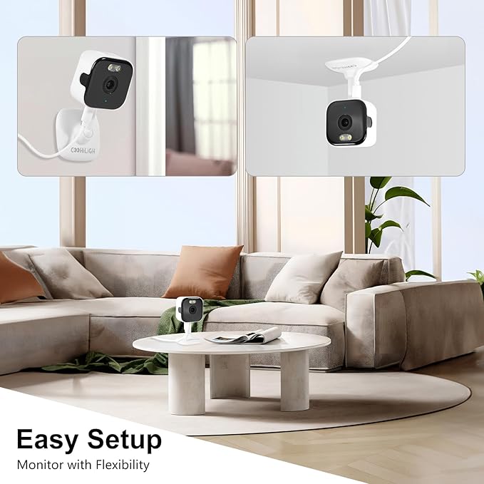2.4G/5G Security Camera Indoor, 2K Pet Camera Indoor with Phone App, Foldable WiFi Baby Camera Motion Detection, Two-Way Talk, IR/Color Night Vision