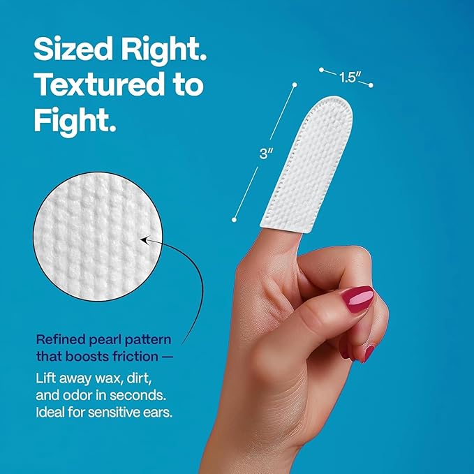 DOCO Dog Ear Cleaner Wipes Finger Cleaning Kit for Dogs & Cats Eucalyptus, Chamomile & Aloe Cat Ear Cleaner Soothes, Deodorizes & Helps Itchy Ears (100 Count)