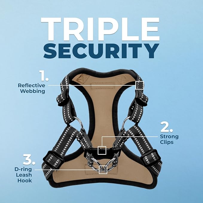 Best Pet Supplies Voyager Adjustable Dog Vest Harness Breathable No Pull Harness for Small, Medium, Large Dogs, Harness for Walking, Jogging, Easy Step-in, Reflective Stripes - Army/Black Trim, XS