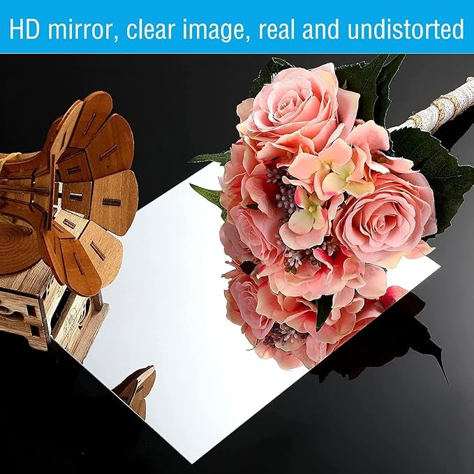 Vlush Full Length Wall & Tiles 10.2'' x 10.2'' x 10PCS Full Body Mirror, Full Length Mirror Wall Mounted Mirrors Decorative for Home Gym, Door, Bedroom & Bathroom