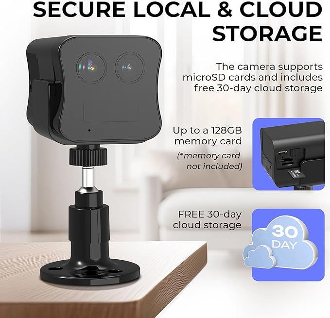 No WiFi Security Camera, 4G LTE Cellular Security Camera Wireless Indoor Cam with Night Vision, Built-in SIM Card, 20 Day Standby Battery, Dual Lens, 6X Hybrid Zoom, Human/PIR Motion