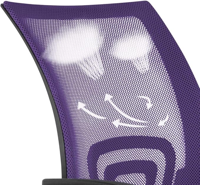 Yaheetech Office Chair Ergonomic Mesh Chair w/Lumbar Support Armrest Wheels Comfortable Racing Seat Adjustable Swivel Rolling Home Executive Mid Back Computer Chair for Adults, Purple