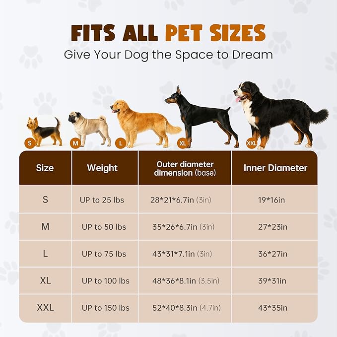 XXL Dog Bed for Extra Large Dogs – Orthopedic Egg Crate Foam Couch with Bolster, 4.7-inch Thick, Washable Removable Cover, Plush Sofa Pet Bed, XLarge Sized, 52"x40", Camel