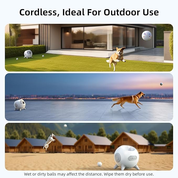 uahpet iRetriever Automatic Dog Ball Launcher with 8Pcs Balls