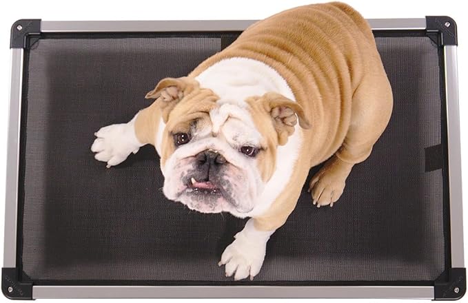 K9 Ballistics Chew Proof Elevated Cooling Dog Bed - Made for Aggressive Chewers, Virtually Indestructible, Mesh Sling with No Padding, Pre-Assembled - Medium, Black Mesh