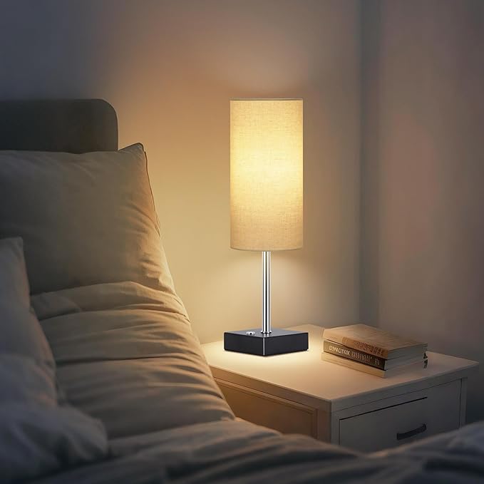 AVV Cordless Table Lamp with Dimmable, Rechargeable 3 Modes Battery Powered Bedside Lamp, Battery Operated Lamps for Night Stand, Touch Lamp for Bedroom, Living Room, Reading Room, 15 Inch Linen