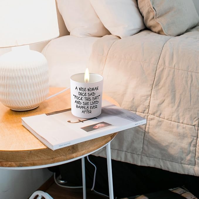 Birthday Candles Gifts for Women Funny Unique Sister Best Friend Her Wife Girlfriend Gifts for Mothers Day A Wise Woman Once Said F This Lavender Scented Soy Candle