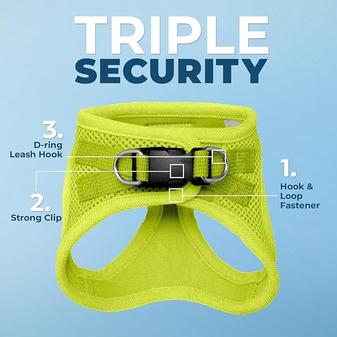 Voyager Step-in Pet Harness - All Weather Mesh, Adjustable Step in Harness for Cats and Dogs by Best Pet Supplies - 307S Lime Green, XS