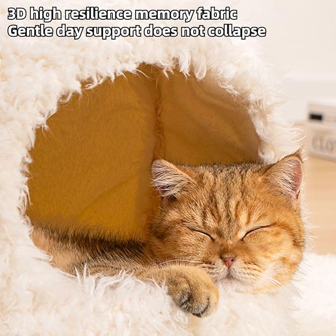 Animal Design Pet Bed Cat Dog Bed for Indoor Cats Pet Tent Cave with Removable Cushion Plush Half-Enclosed Warm House for Cats Small Dogs Kitten Puppy Sleeping (Alpacas,Large)
