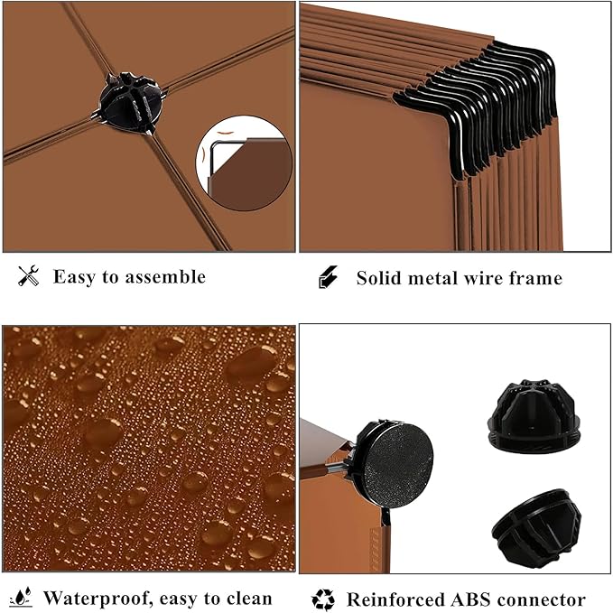 AWTATOS Cube Storage Organizer, Storage Cubes Shelves Bookshelf, 6 Cube Closet Organizers and Storage, DIY Stackable Plastic Clothes Organizer Shelving for Bedroom, Home, Cocoa Brown