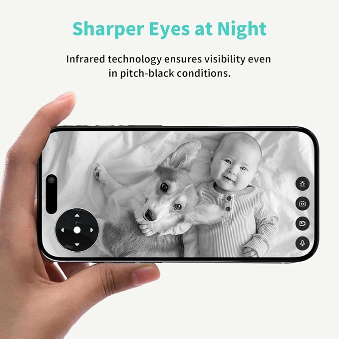2K Indoor Security Camera, 360° Pan/Tilt AI Human Pet Motion Security Camera, 2.4/5 GHz Night Vision Camera, 2 Way Audio, Compatible with Alexa Google Assistant (3 Months of Cloud Storage)