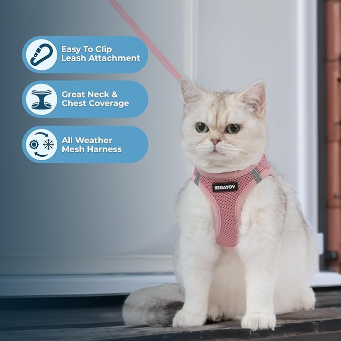 Voyager Step-in Pet Harness - All Weather Mesh, Adjustable Step in Harness for Cats and Dogs by Best Pet Supplies - 307S Pink, XS